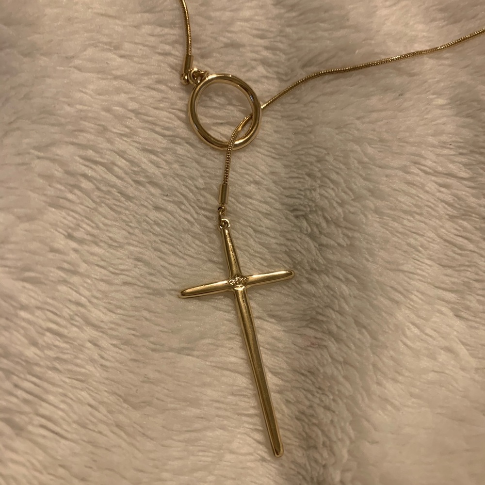 Brand New Premier Designs Jewlery Gold Cross.